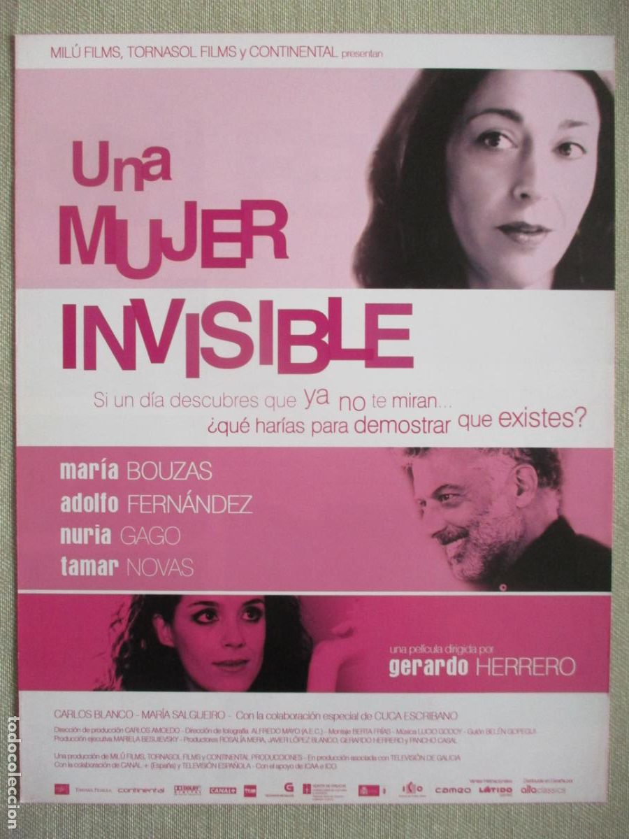 Cin&eacute;ma: UNA MUJER INVISIBLE. GUIA ORIGINAL ESTRENO. PEDIDO MINIMO EN GUIAS 10 EUROS.