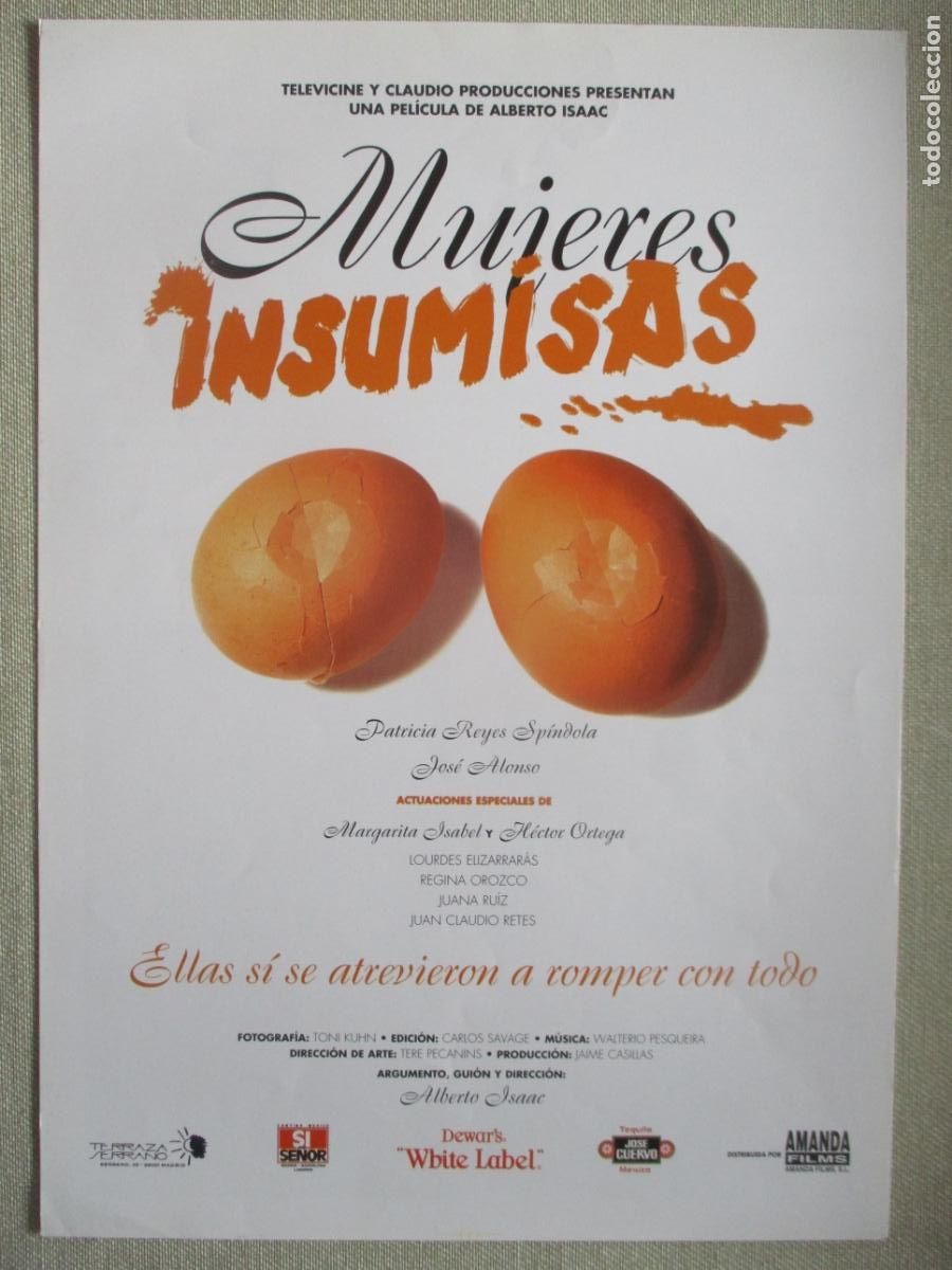 Cin&eacute;ma: MUJERES INSUMISAS. GUIA ORIGINAL ESTRENO. PEDIDO MINIMO EN GUIAS 10 EUROS.