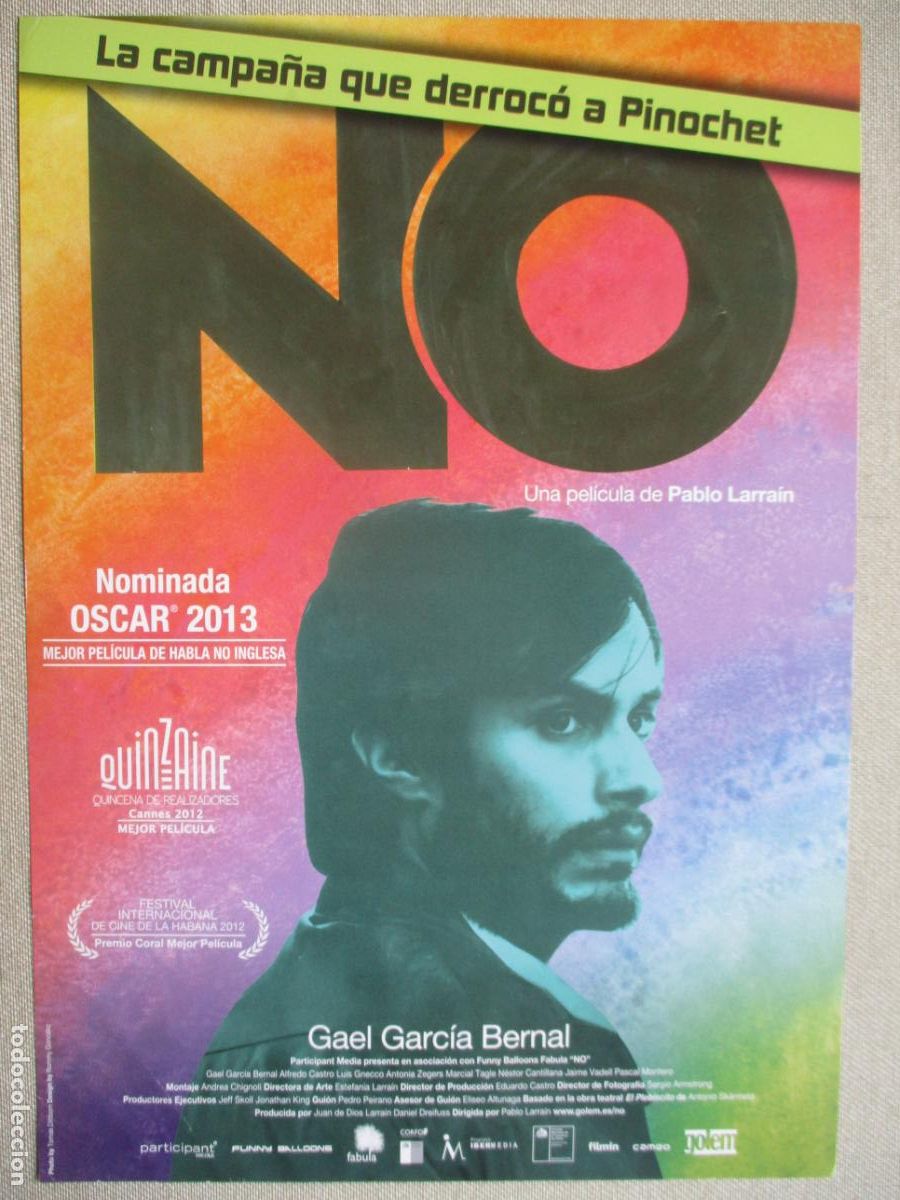 Cine: NO LA CAMPA&Ntilde;A QUE DERROCO A PINOCHET. GUIA ORIGINAL ESTRENO. PEDIDO MINIMO EN GUIAS 10 EUROS.