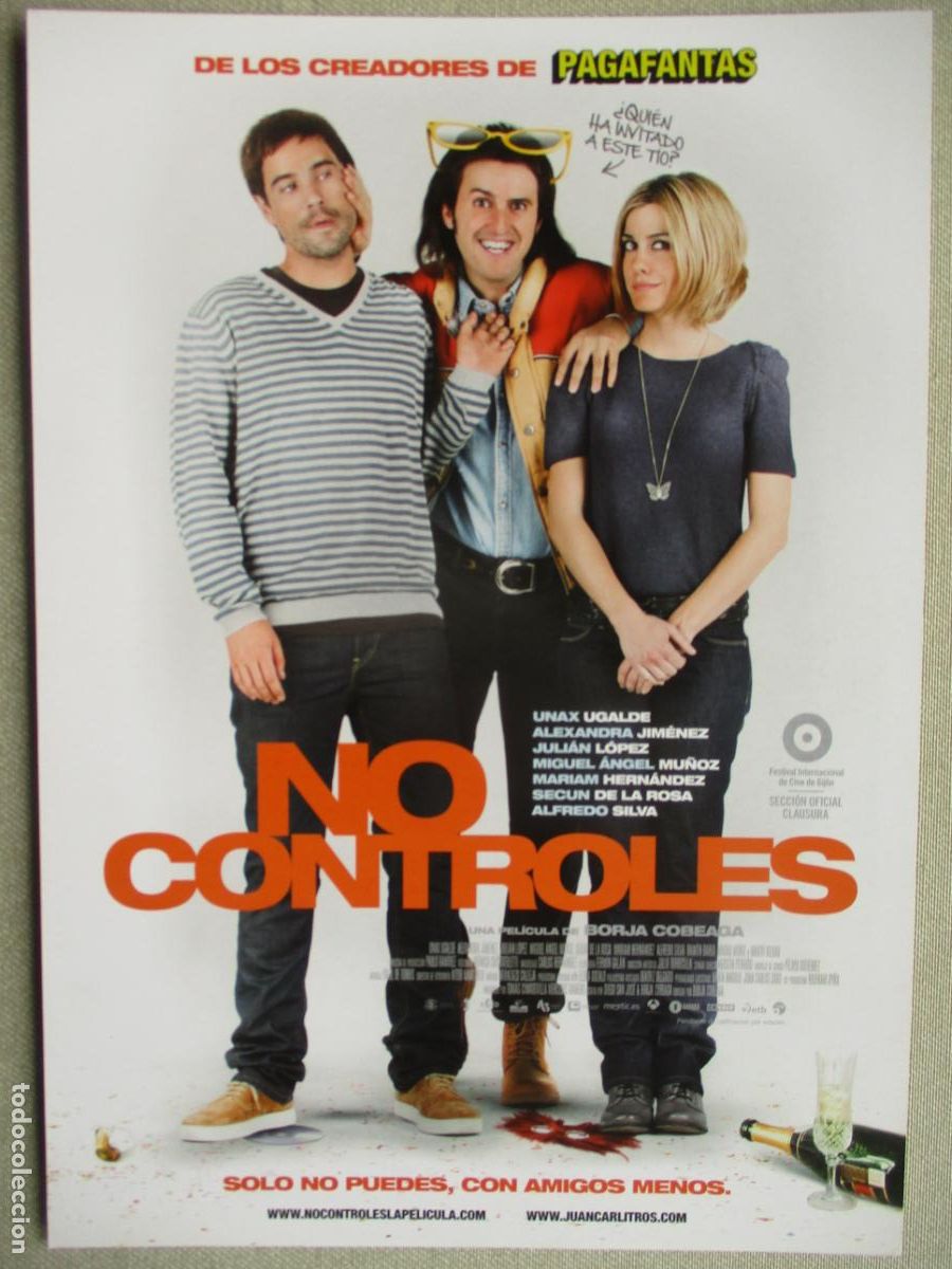 Cine: NO CONTROLES. GUIA ORIGINAL ESTRENO. PEDIDO MINIMO EN GUIAS 10 EUROS.