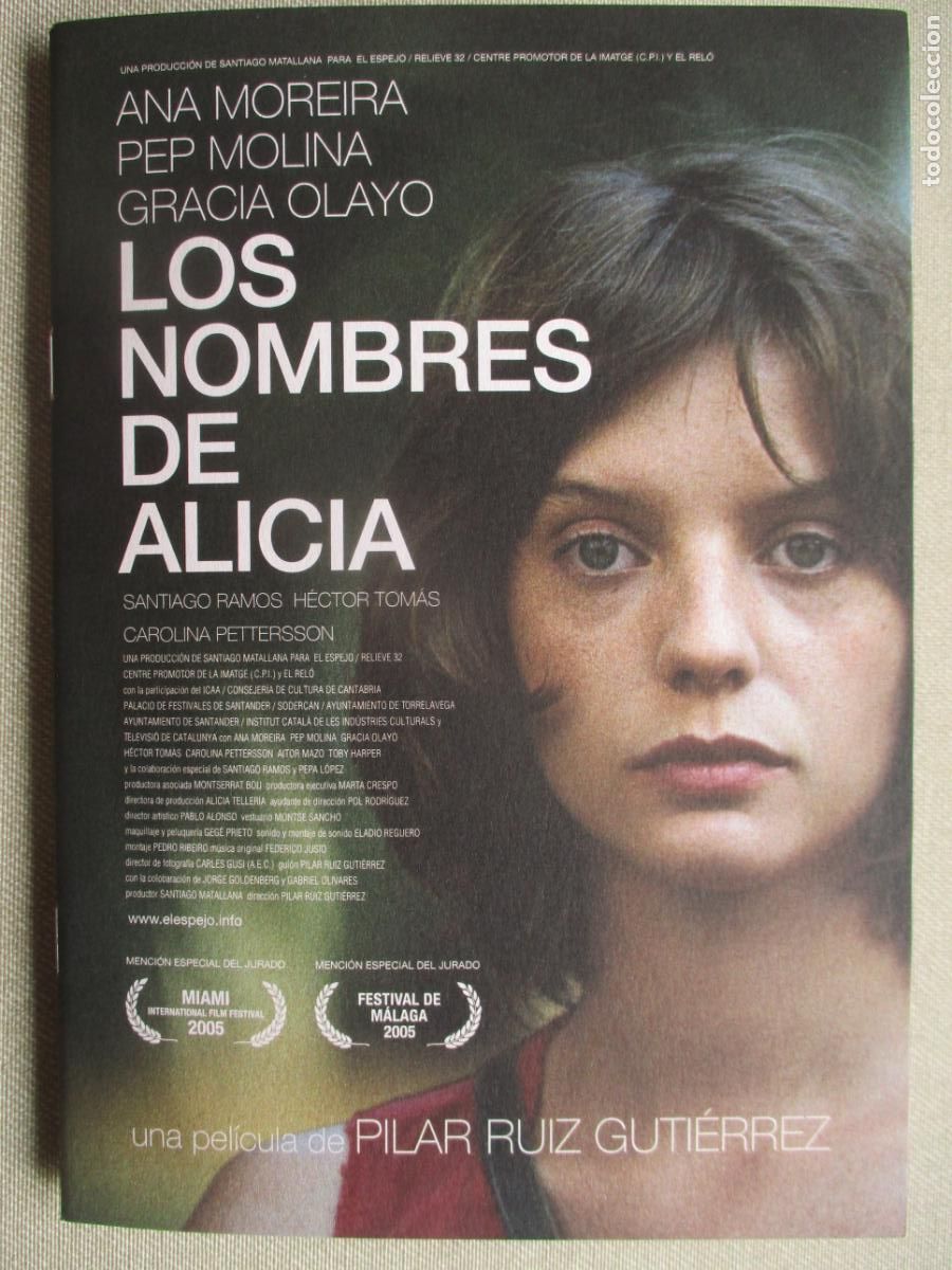 Cine: LOS NOMBRES DE ALICIA. GUIA ORIGINAL ESTRENO. PEDIDO MINIMO EN GUIAS 10 EUROS.