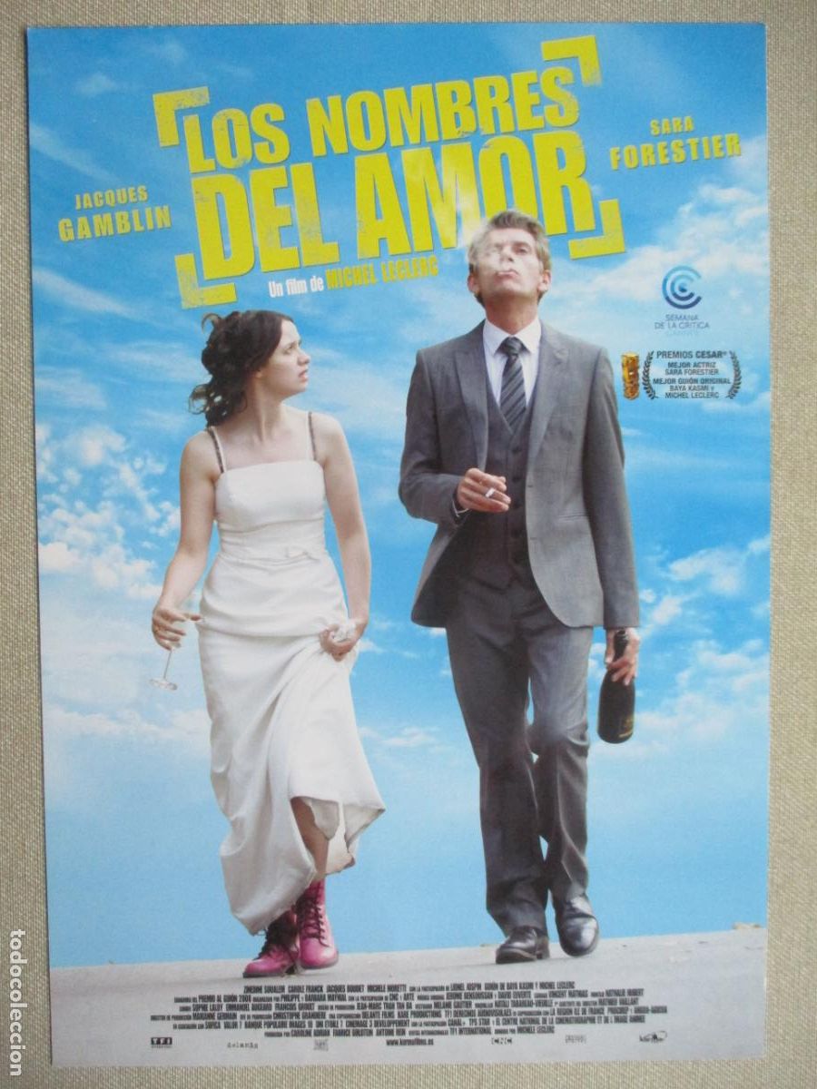 Cine: LOS NOMBRES DEL AMOR. GUIA ORIGINAL ESTRENO. PEDIDO MINIMO EN GUIAS 10 EUROS.