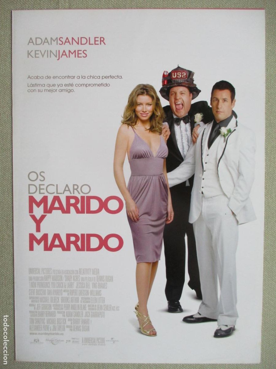 Cinema: OS DECLARO MARIDO Y MARIDO. GUIA ORIGINAL ESTRENO. PEDIDO MINIMO EN GUIAS 10 EUROS.