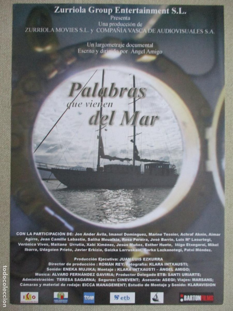 Cin&eacute;ma: PALABRAS QUE VIENEN DEL MAR. GUIA ORIGINAL ESTRENO. PEDIDO MINIMO EN GUIAS 10 EUROS.