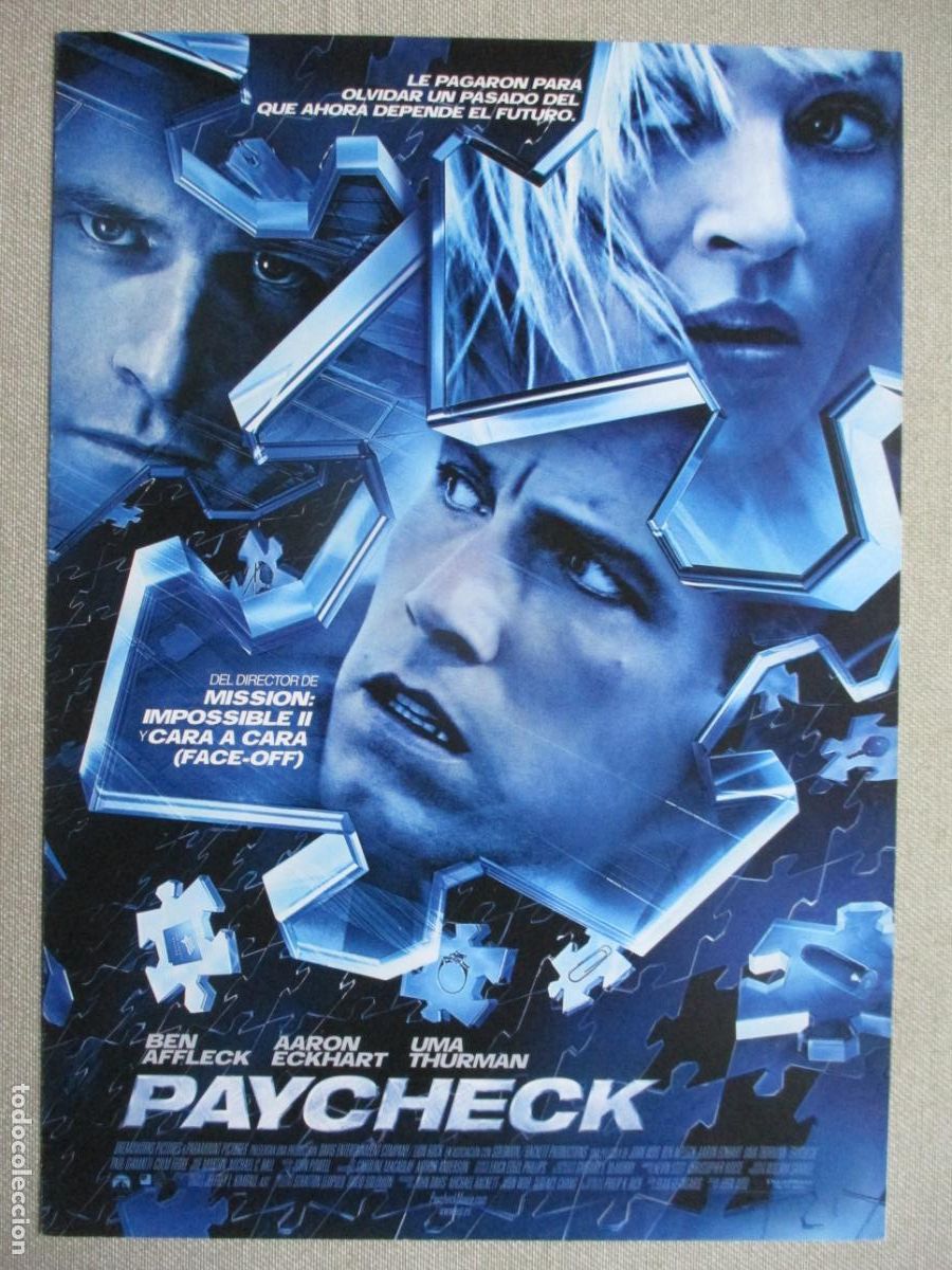 Cin&eacute;ma: PAYCHECK. GUIA ORIGINAL ESTRENO. PEDIDO MINIMO EN GUIAS 10 EUROS.