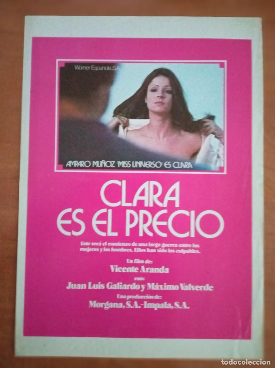 Cinema: GU&Iacute;A PUBLICITARIA DE LA PEL&Iacute;CULA CLARA ES EL PRECIO, AMPARO MU&Ntilde;OZ