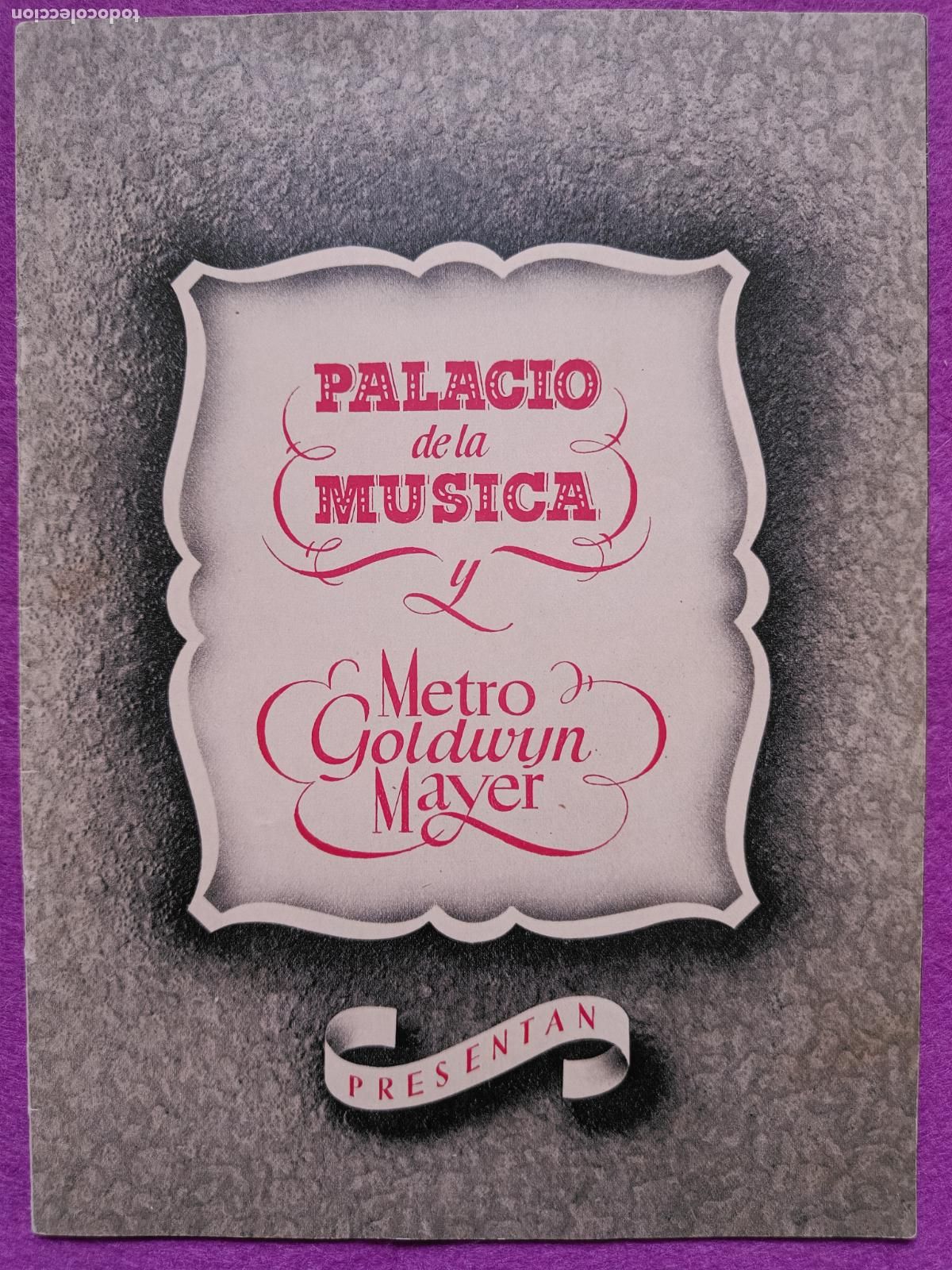 Kino: GUIA PUBLICITARIA CINE PALACIO DE LA MUSICA CLARK GABLE METRO GOLDWYN MAYER G2106
