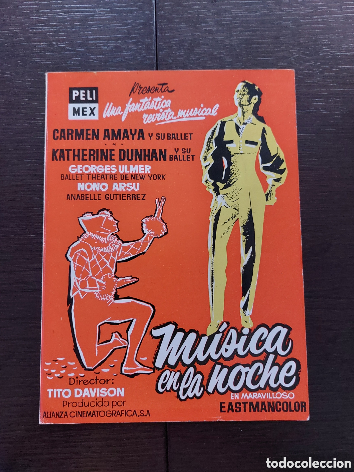 Cinema: Guia original librillo estreno M&uacute;sica en la Noche. Carmen Amaya . Peli Mex