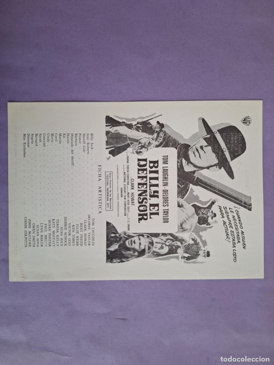 Cinema: GUIA CINE PELICULA BILLY EL DEFENSOR TOM LAUGHLIN DELORES TAYLOR G 307