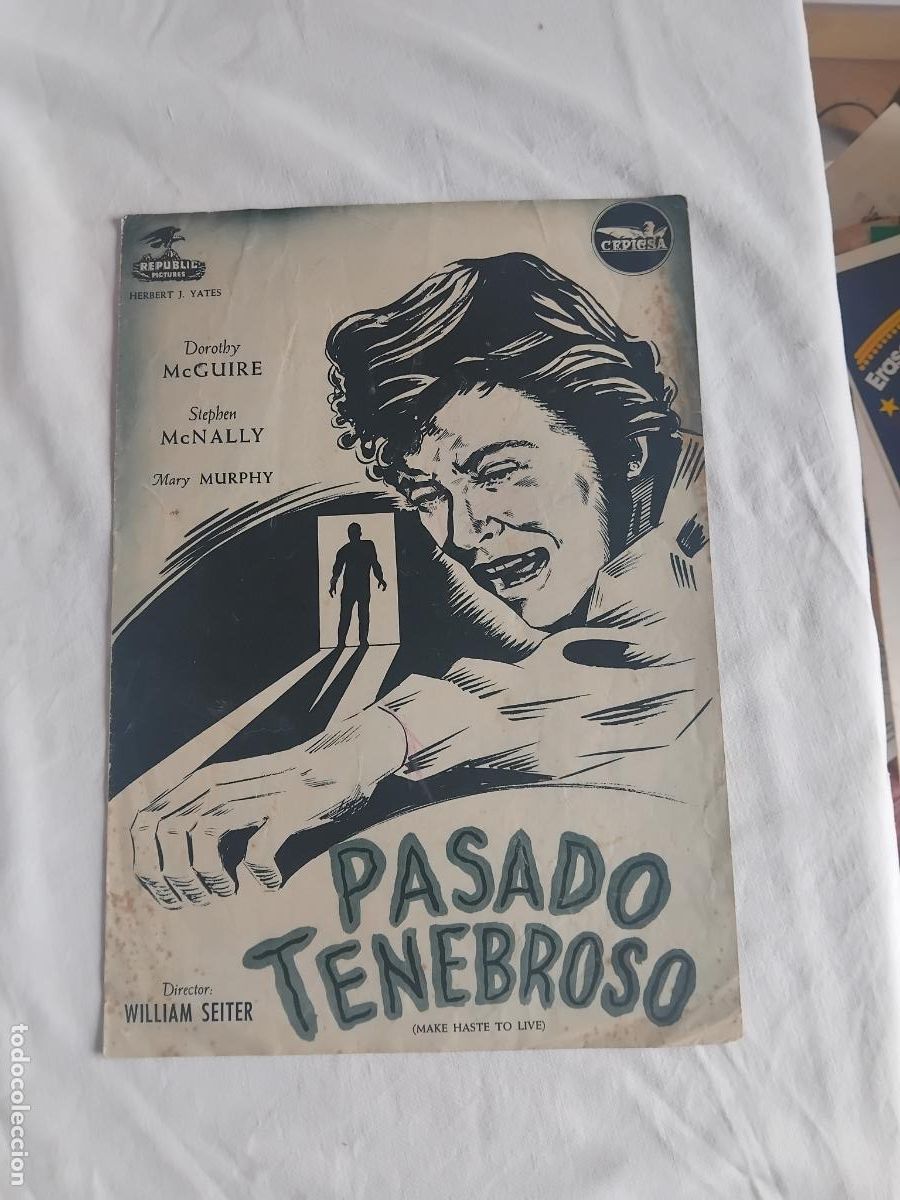 Cinema: PASADO TENEBROSO. GUIA PUBLICITARIA DE LA PELICULA.