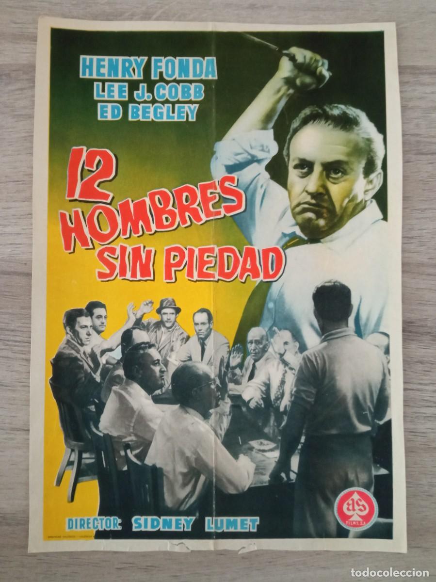 Cinema: 12 HOMBRES SIN PIEDAD, FOLLETO DE ESCAPARATE, EN BLANCO POR DETRAS