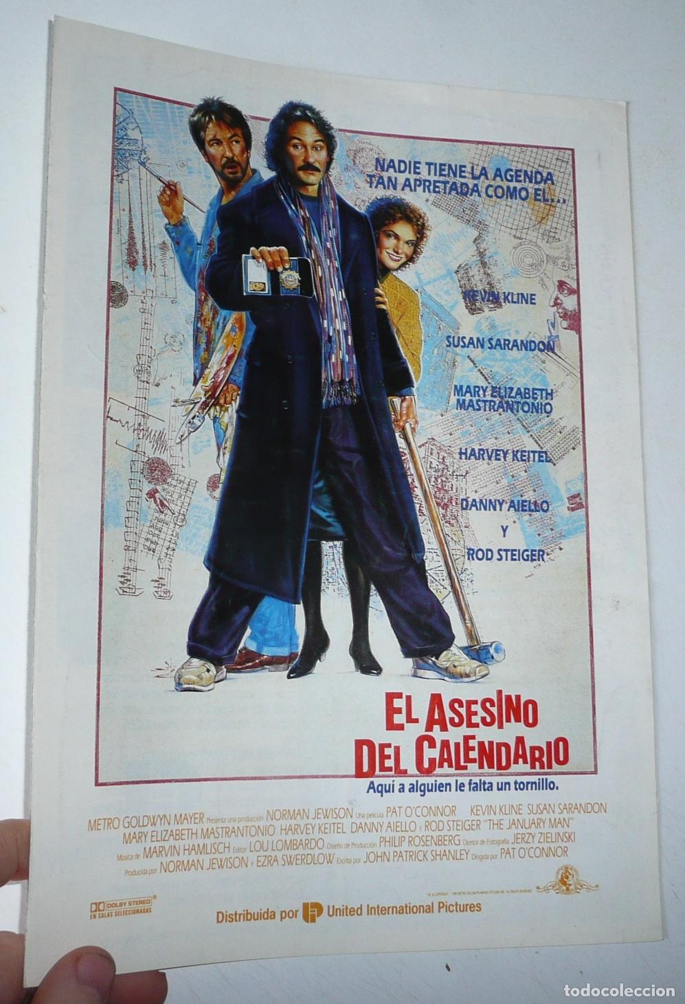 Cinema: El asesino del calendario (Pat O'Connor, 1989) Kevin Kline, Susan Sarandon, Harvey Keitel