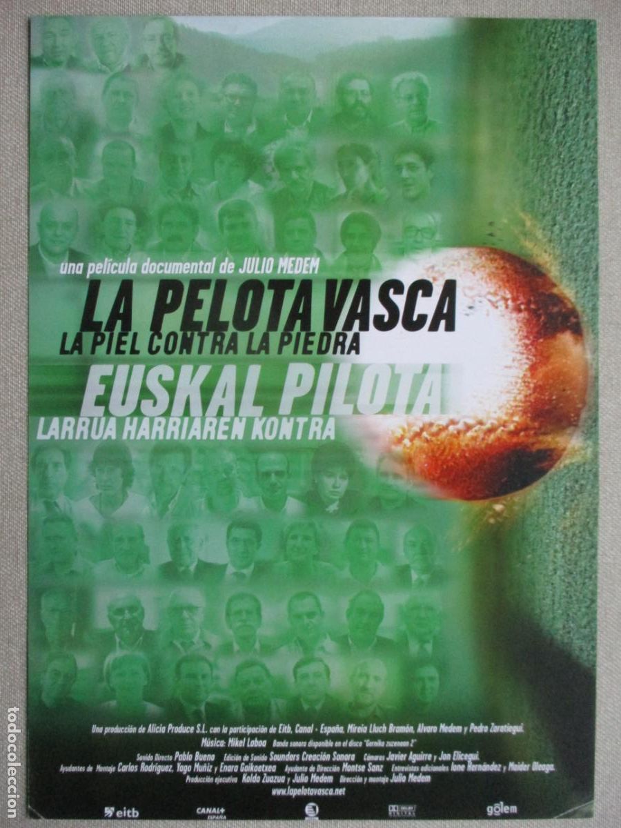 Kino: LA PELOTA VASCA. GUIA ORIGINAL ESTRENO. PEDIDO MINIMO EN GUIAS 10 EUROS.