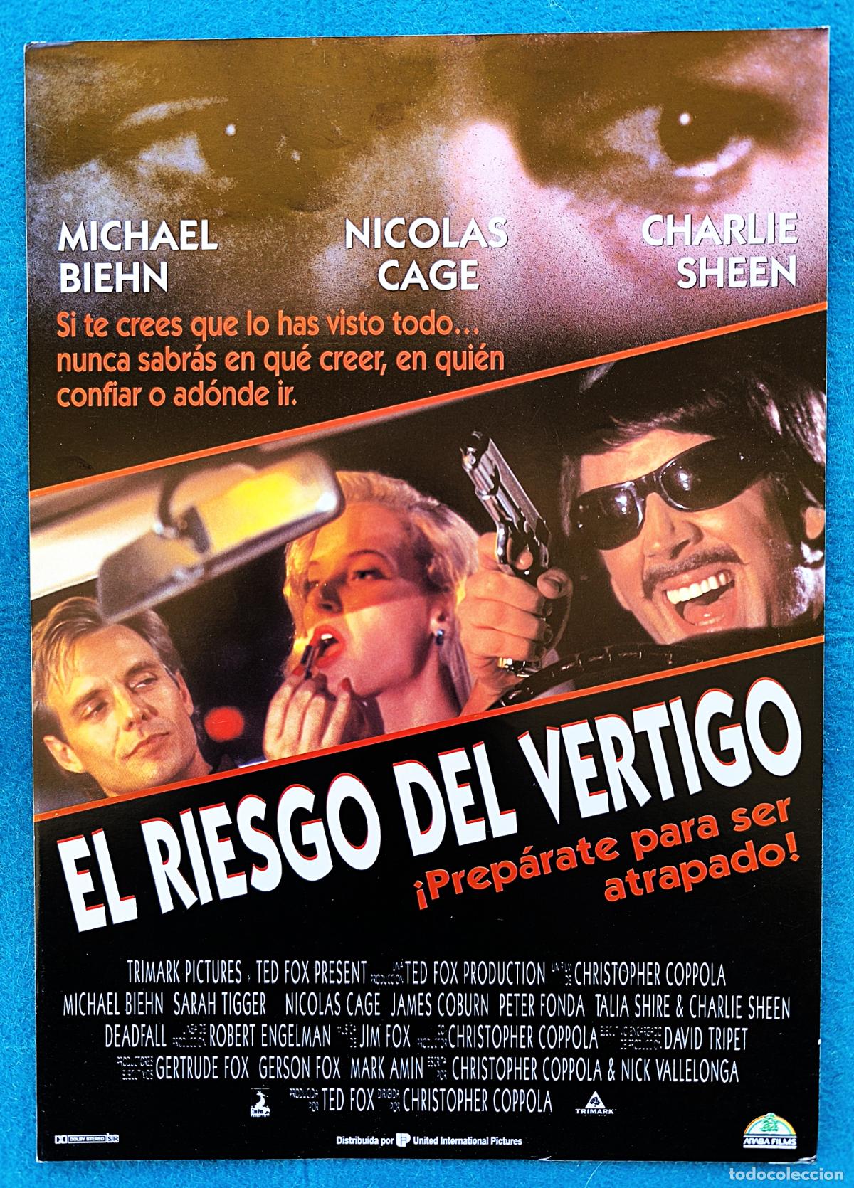 Cin&eacute;ma: RW GUIA PUBLICITARIA CINE EL RIESGO DEL VERTIGO MICHAEL BIEHN NICOLAS CAGE CHARLIE SHEEN G375
