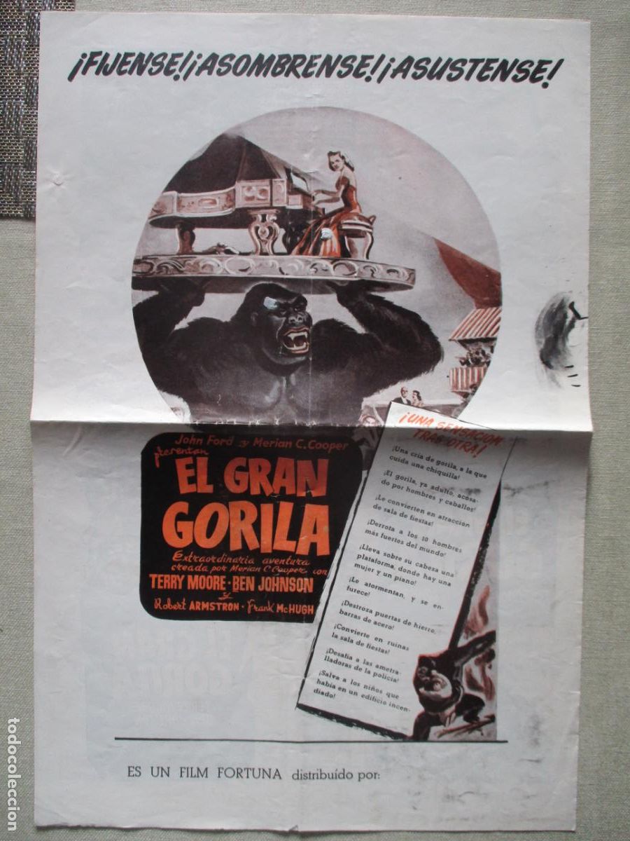 Cine: EL GRAN GORILA. GUIA ORIGINAL ESTRENO. PEDIDO MINIMO EN GUIAS 10 EUROS.