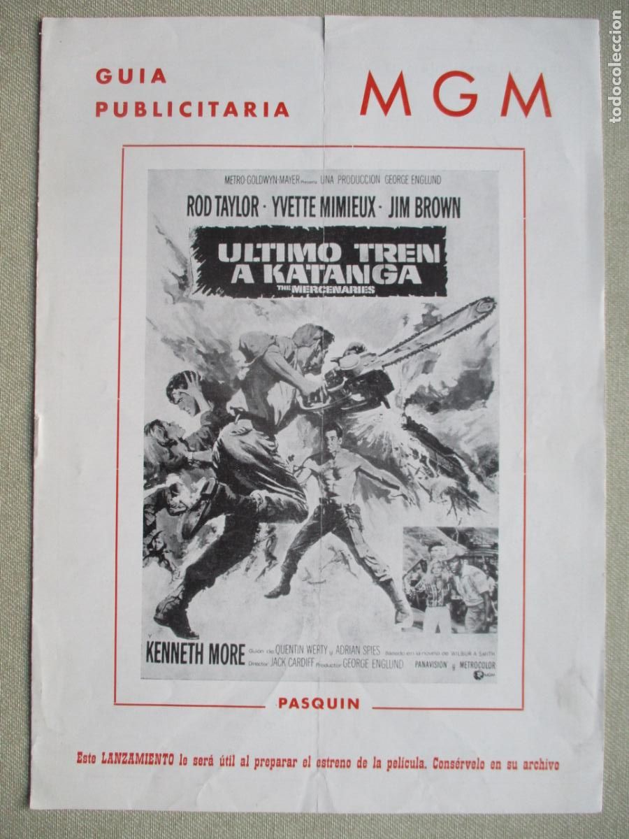 Cine: ULTIMO TREN A KATANGA. GUIA ORIGINAL ESTRENO. PEDIDO MINIMO EN GUIAS 10 EUROS.