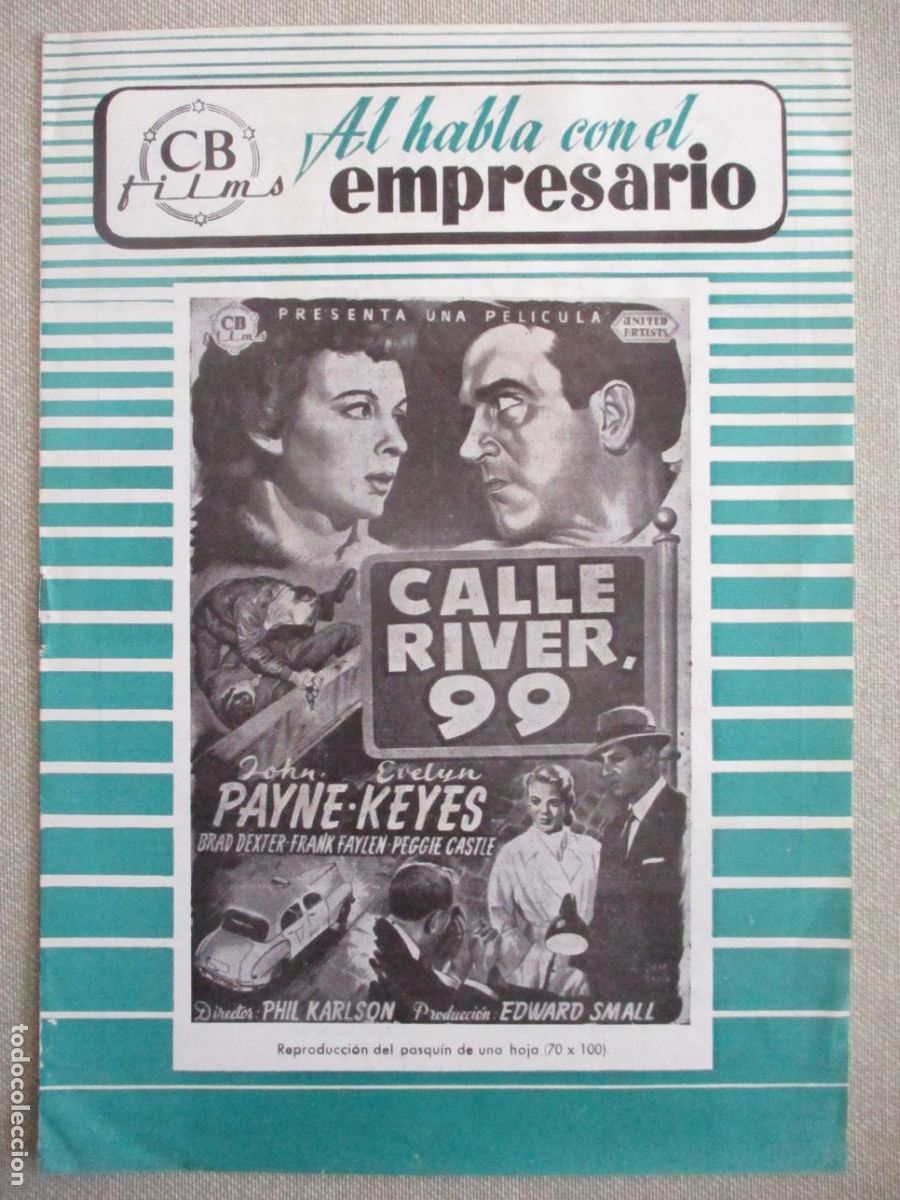 Cinema: CALLE RIVER 99. GUIA ORIGINAL ESTRENO. PEDIDO MINIMO EN GUIAS 10 EUROS.