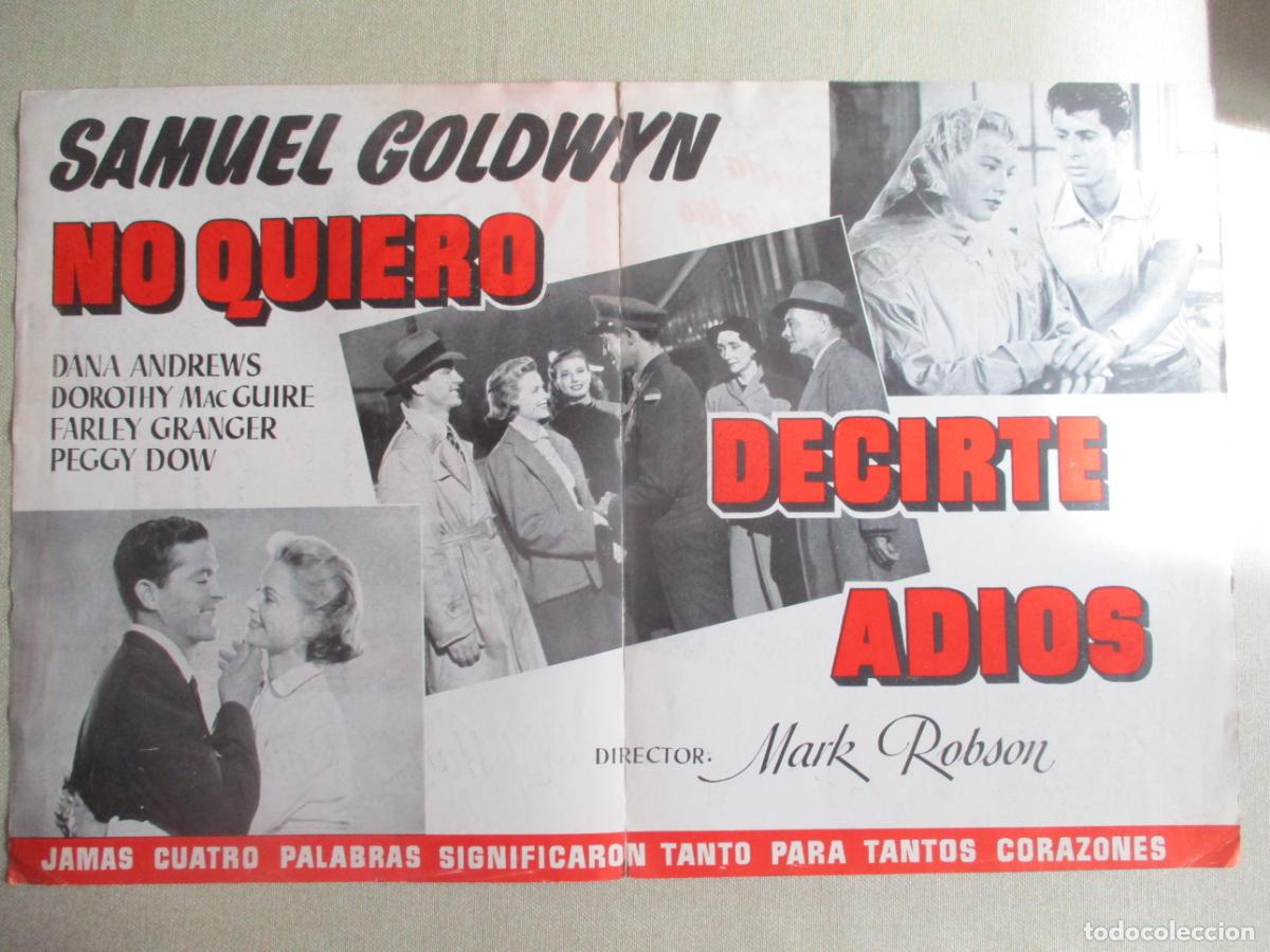 Kino: NO QUIERO DECIRTE ADIOS. GUIA ORIGINAL ESTRENO. PEDIDO MINIMO EN GUIAS 10 EUROS.