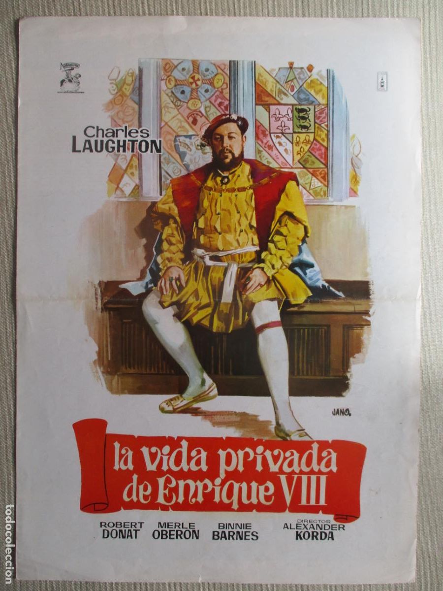 Cinema: LA VIDA PRIVADA DE ENRIQUE VIII. GUIA ORIGINAL ESTRENO. PEDIDO MINIMO EN GUIAS 10 EUROS.