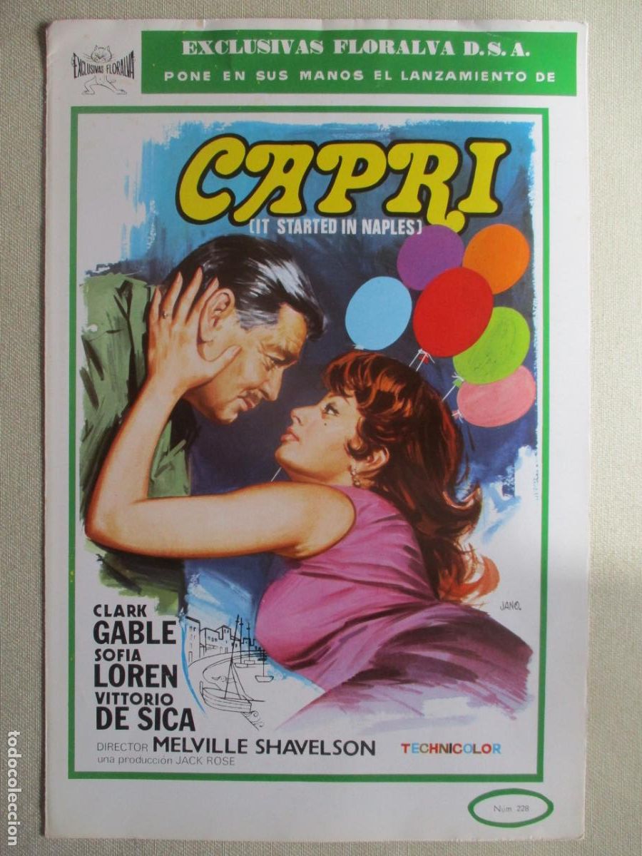 Cinema: CAPRI. GUIA ORIGINAL ESTRENO. PEDIDO MINIMO EN GUIAS 10 EUROS.