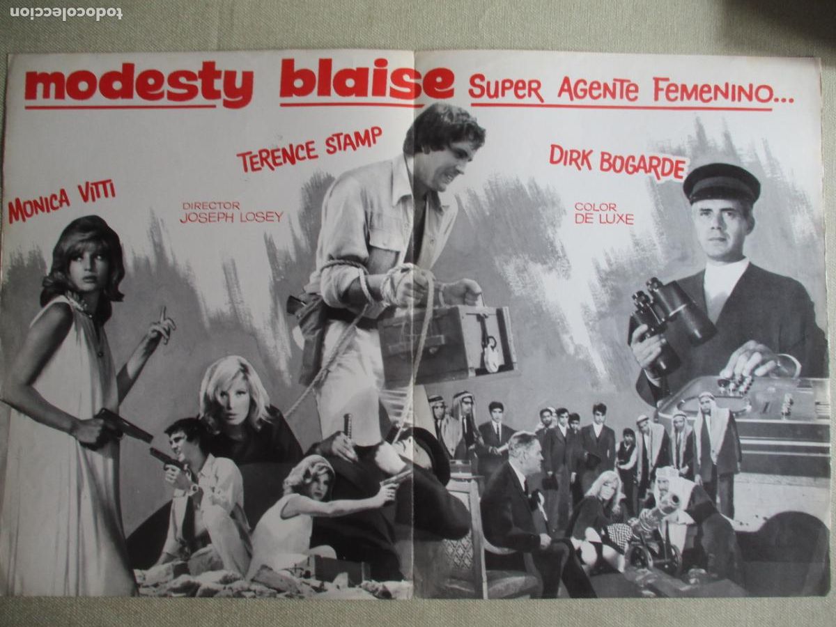 Cine: MODESTY BLAISE, SUPER AGENTE FEMENINO. GUIA ORIGINAL ESTRENO. PEDIDO MINIMO EN GUIAS 10 EUROS.
