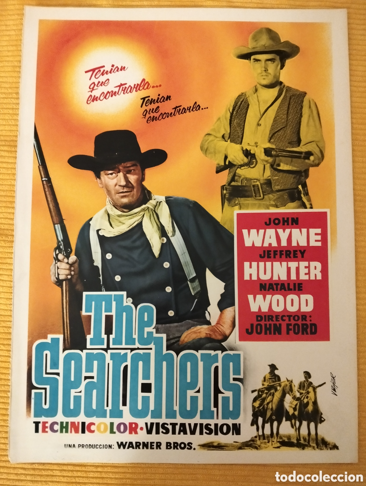 Cine: THE SEARCHERS - JOHN WAYNE - JEFFREY HUNTER - NATALIE WOOD - GUIA DE CINE ORIGINAL J54