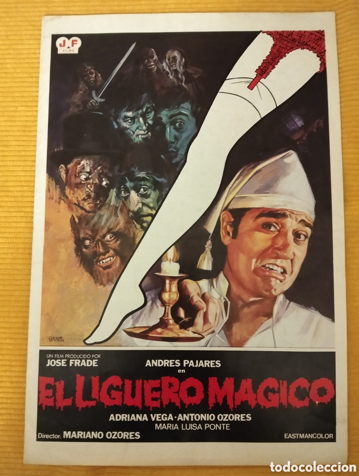 Cine: EL LIGUERO MAGICO - ANDRES PAJARES - JOSE FRADE - ANTONIO OZORES - GUIA DE CINE ORIGINAL J54