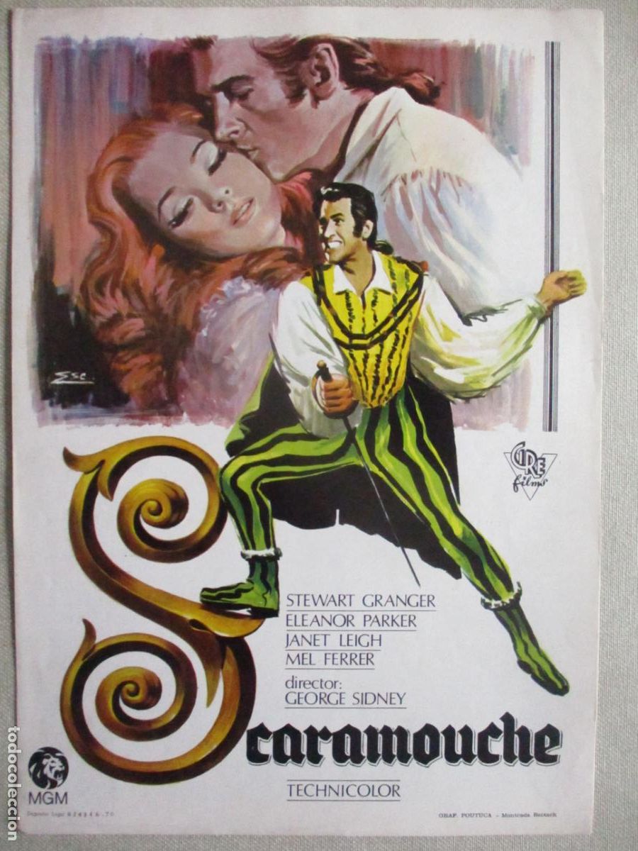 Cinema: SCARAMOUCHE. GUIA ORIGINAL RE-ESTRENO. PEDIDO MINIMO EN GUIAS 10 EUROS.