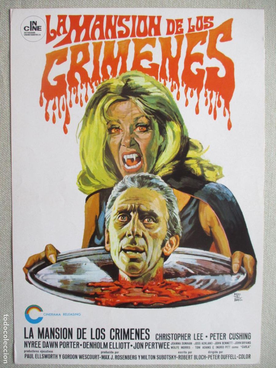Cinema: LA MANSION DE LOS CRIMENES. GUIA ORIGINAL ESTRENO. PEDIDO MINIMO EN GUIAS 10 EUROS.