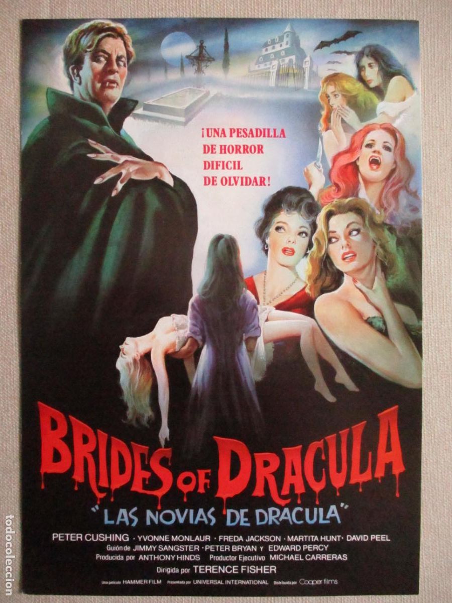 Cinema: LAS NOVIAS DE DRACULA. GUIA ORIGINAL RE-ESTRENO. PEDIDO MINIMO EN GUIAS 10 EUROS.