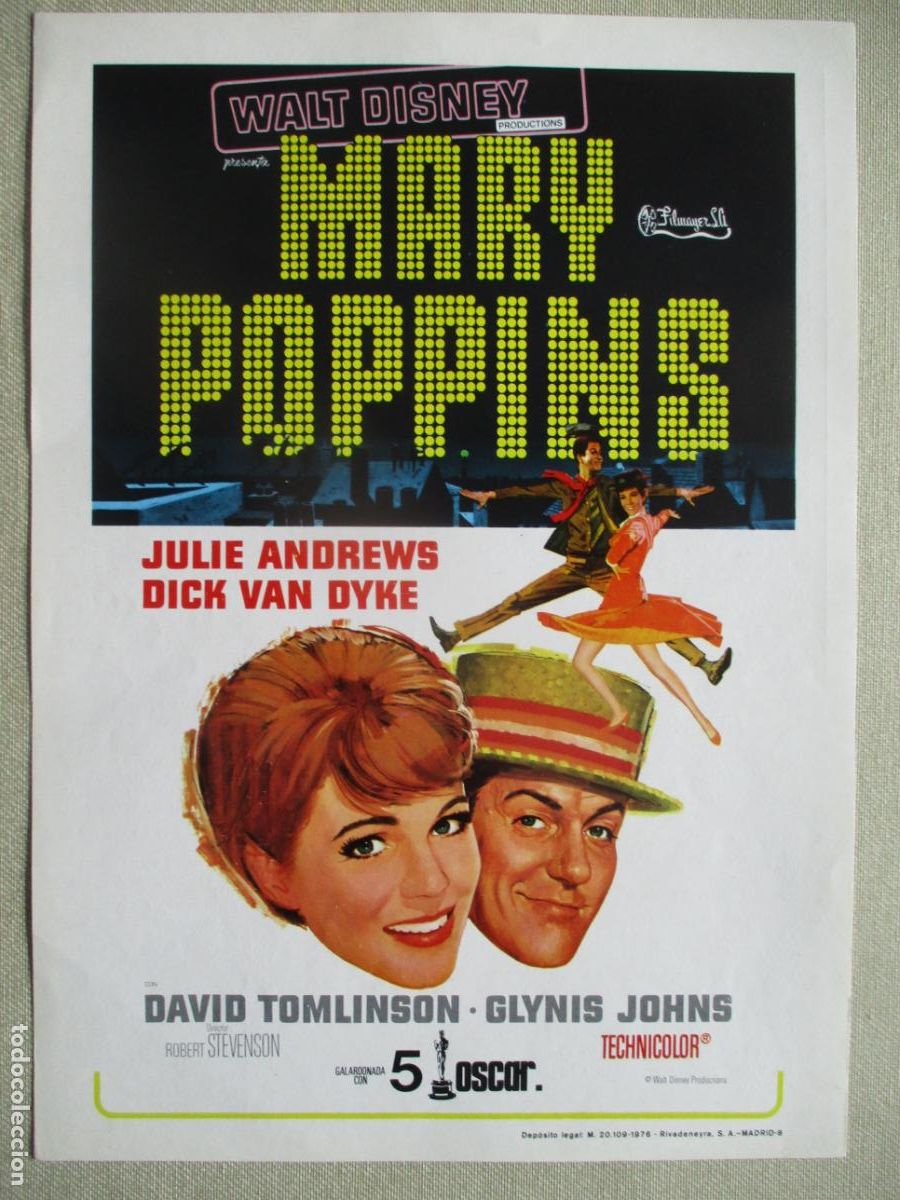 Cine: MARY POPPINS. GUIA ORIGINAL RE-ESTRENO. PEDIDO MINIMO EN GUIAS 10 EUROS.