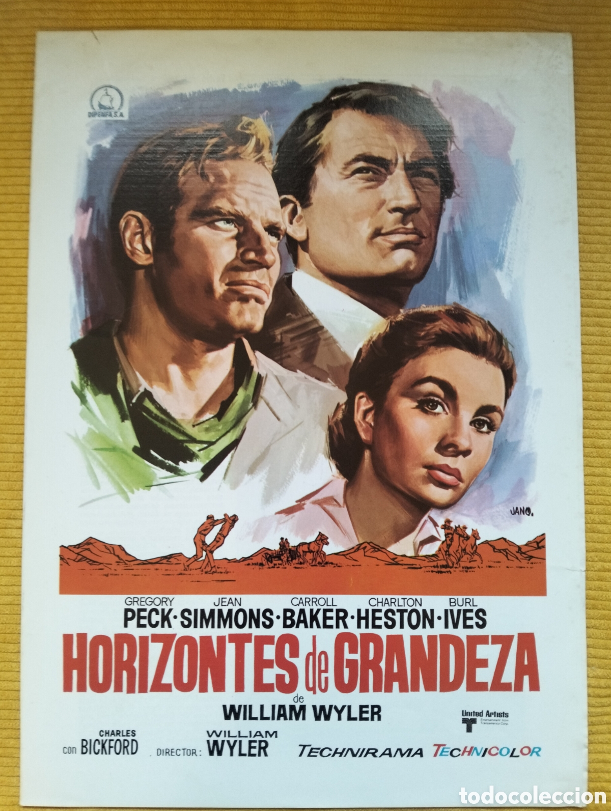 Cine: HORIZONTES DE GRANDEZA GREGORY PECK CHARLTON HESTON WILLIAM WYLER - GUIA DE CINE ORIGINAL - J53