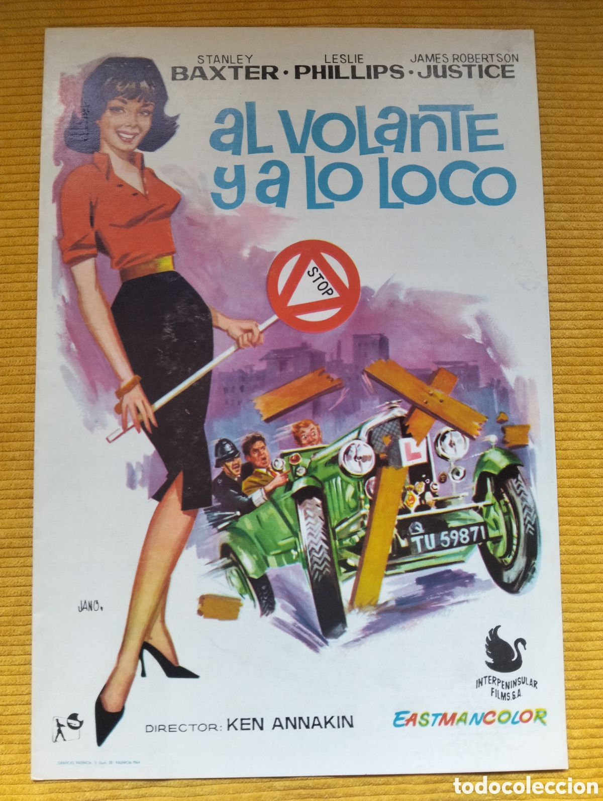 Cinema: AL VOLANTE Y A LO LOCO JANO STANLEY BAXTER LESLIE PHILLIPS GUIA DE CINE ORIGINAL - J56