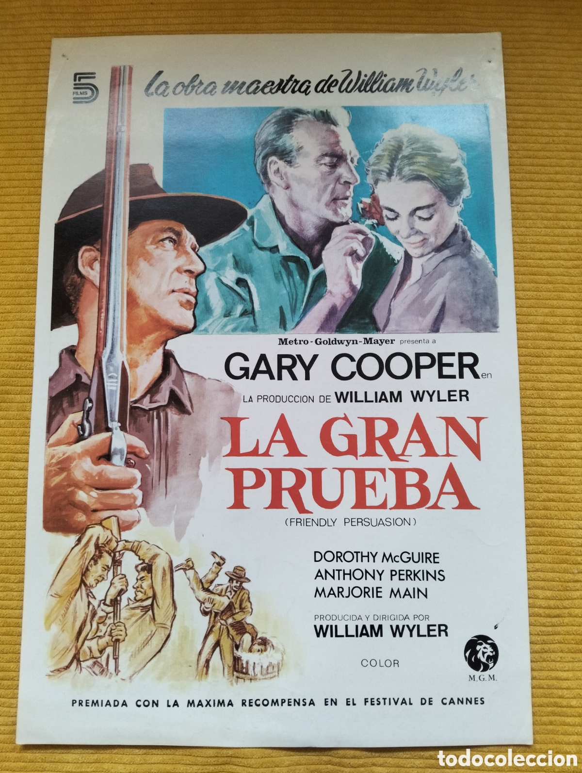 Cine: LA GRAN PRUEBA WILLIAM WYLER GARY COOPER PERKINS ANTHONY GUIA DE CINE ORIGINAL - J56