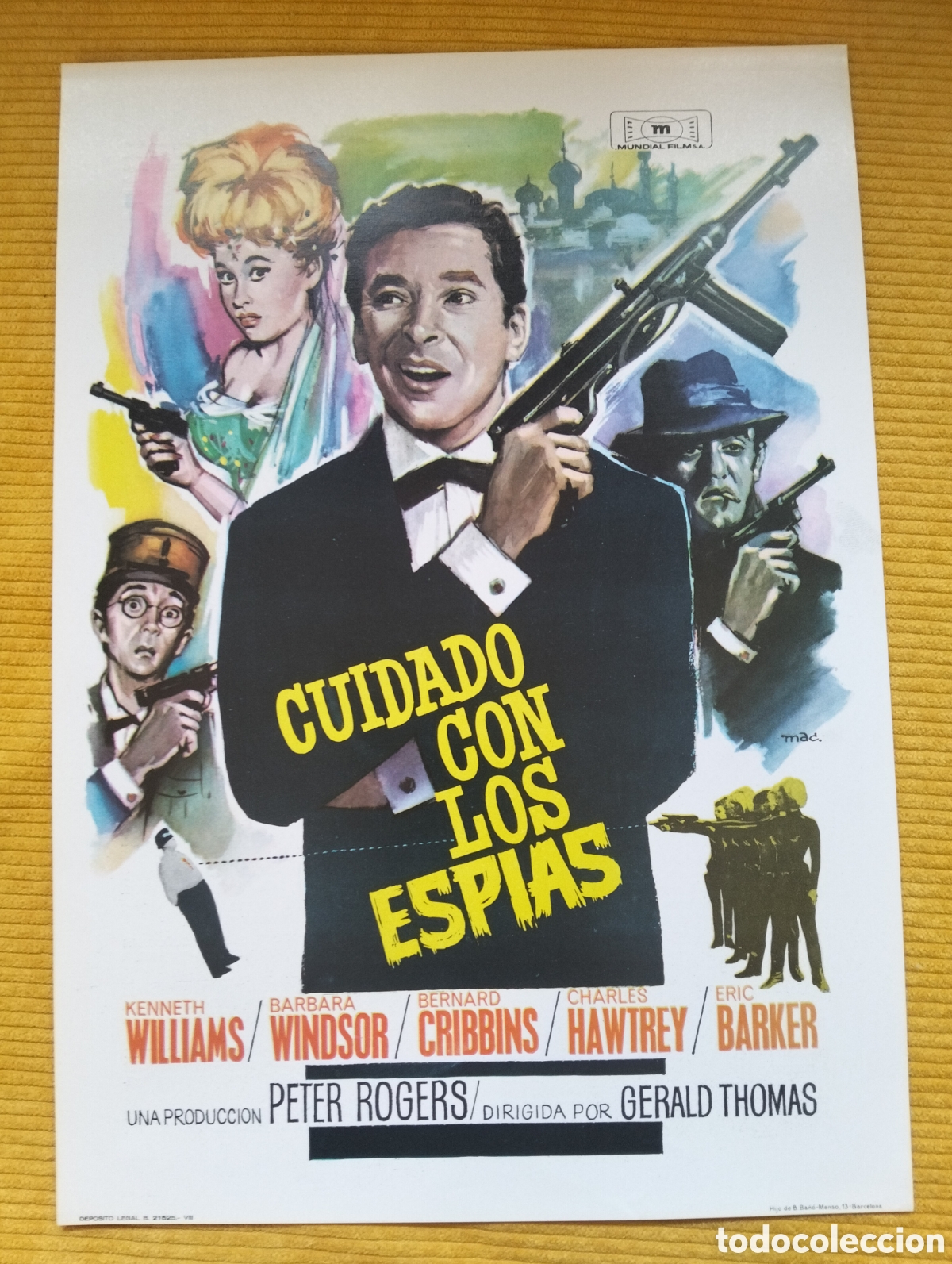 Cin&eacute;ma: Cuidado con los espias Kenneth Williams Barbara Windsor GUIA DE CINE ORIGINAL - J56