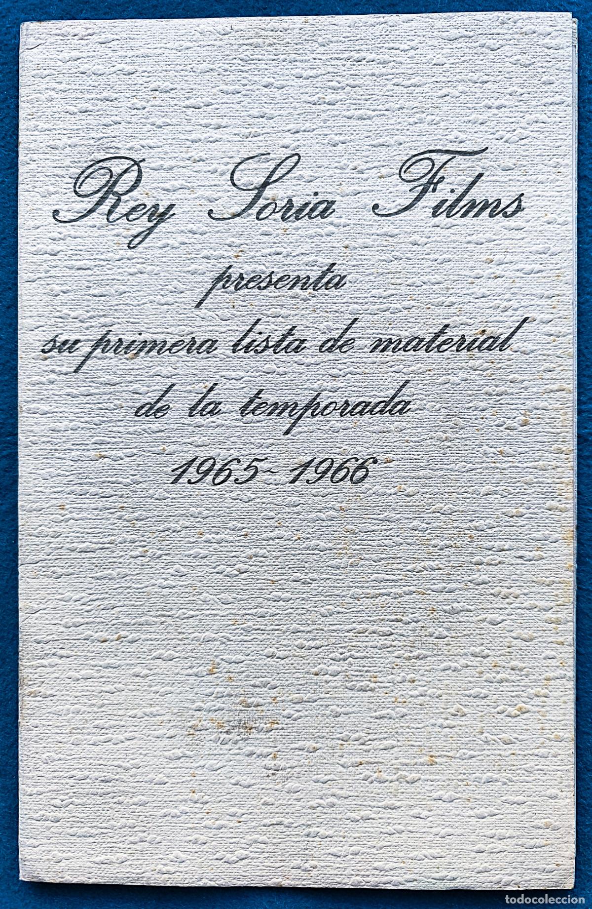 Cin&eacute;ma: RW GUIA PUBLICITARIA CINE LISTA DE MATERIAL REY SORIA FILMS 1965 1966 G598