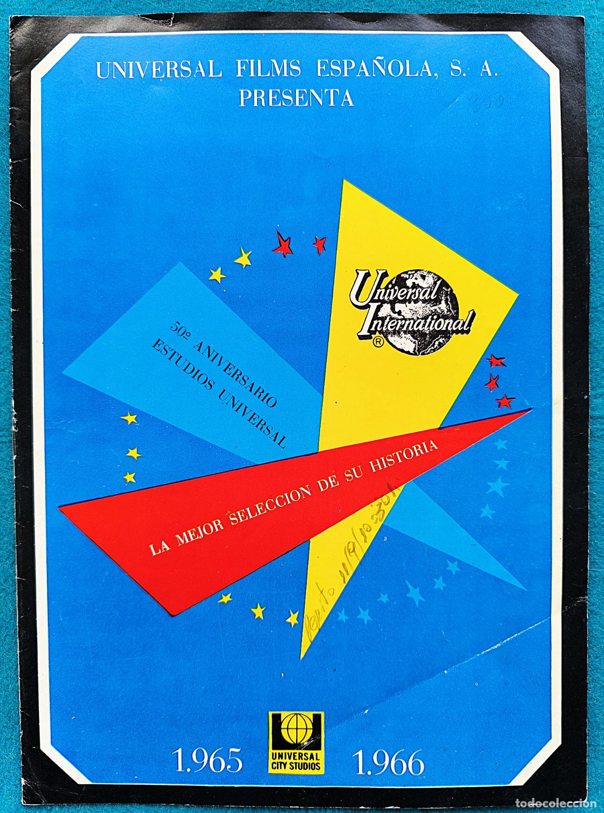 Cinema: RW GUIA PUBLICITARIA CINE UNIVERSAL FILMS ESPA&Ntilde;OLA S.A 1965 1966 G601