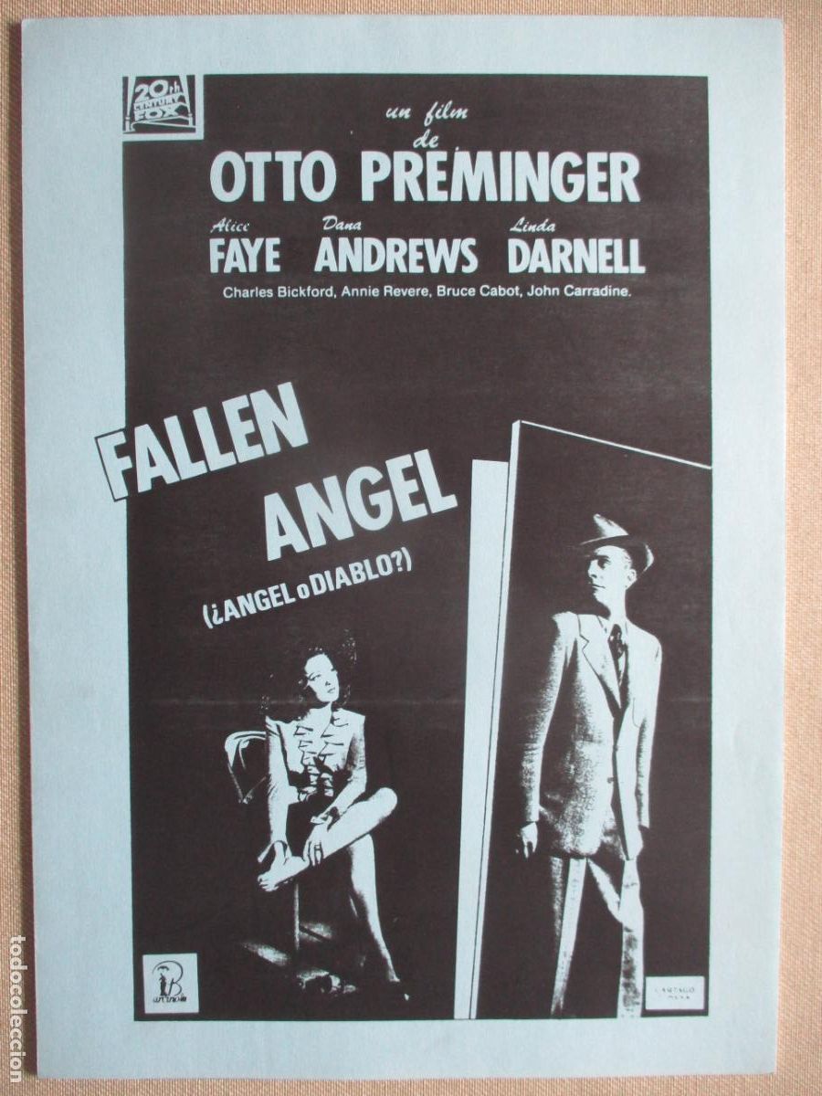Cine: &iquest;ANGEL O DIABLO?. GUIA ORIGINAL RE-ESTRENO. PEDIDO MINIMO EN GUIAS 10 EUROS.