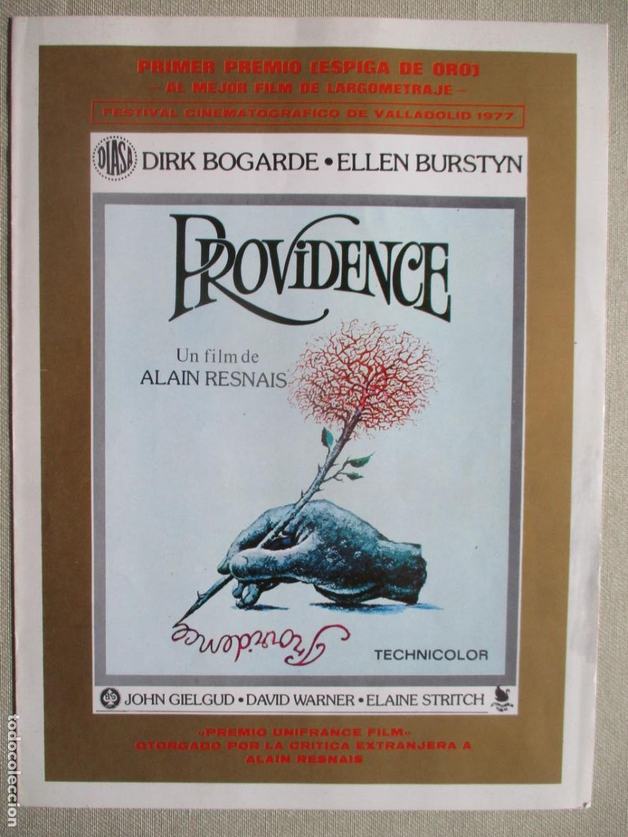 Cine: PROVIDENCE. GUIA ORIGINAL ESTRENO. PEDIDO MINIMO EN GUIAS 10 EUROS.
