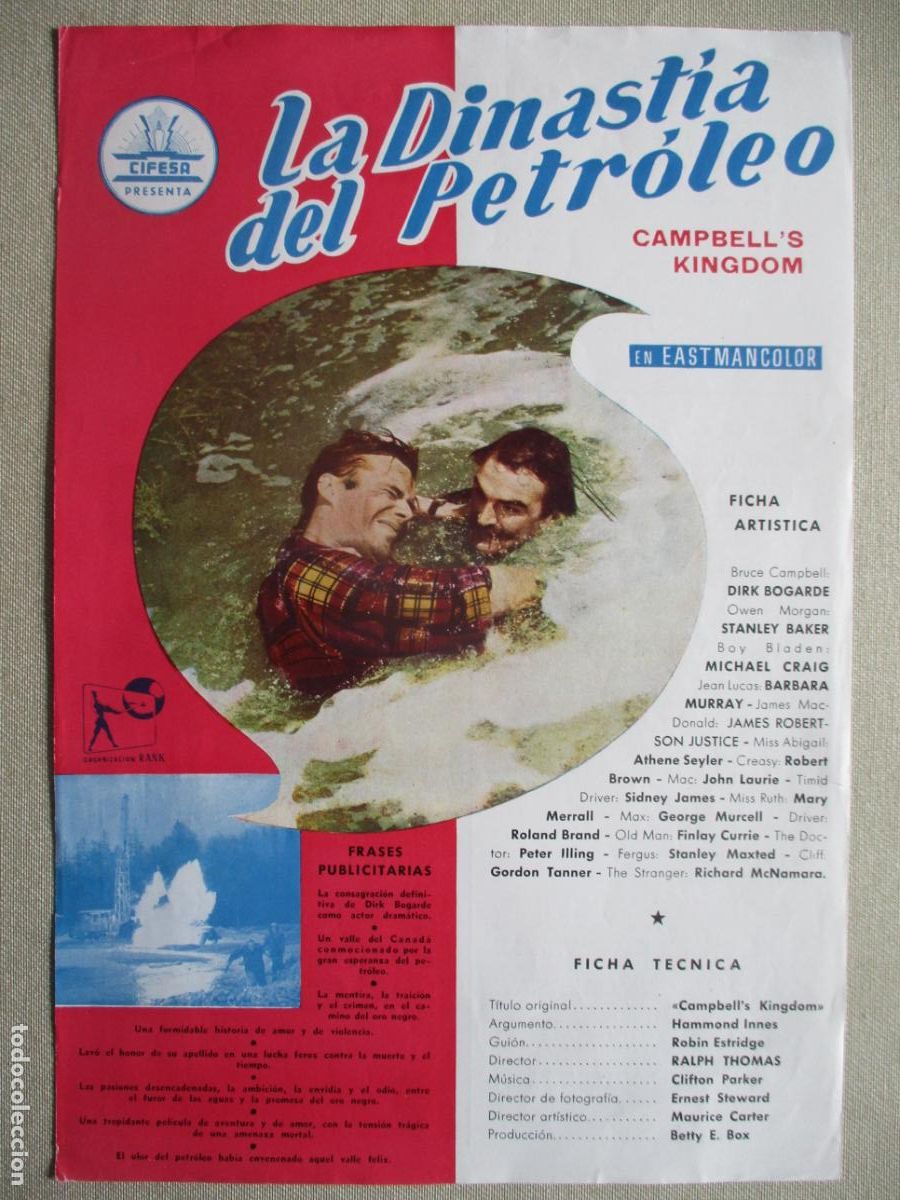 Cine: LA DINASTIA DEL PETROLEO. GUIA ORIGINAL ESTRENO. PEDIDO MINIMO EN GUIAS 10 EUROS.