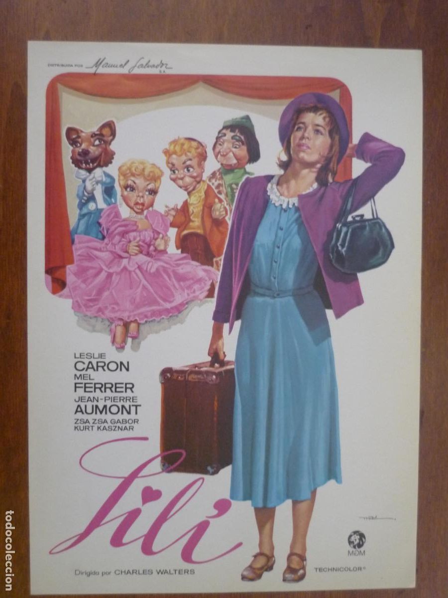Cine: lili - guia publicitaria original - leslie caron jean-pierre aumont mel ferrer
