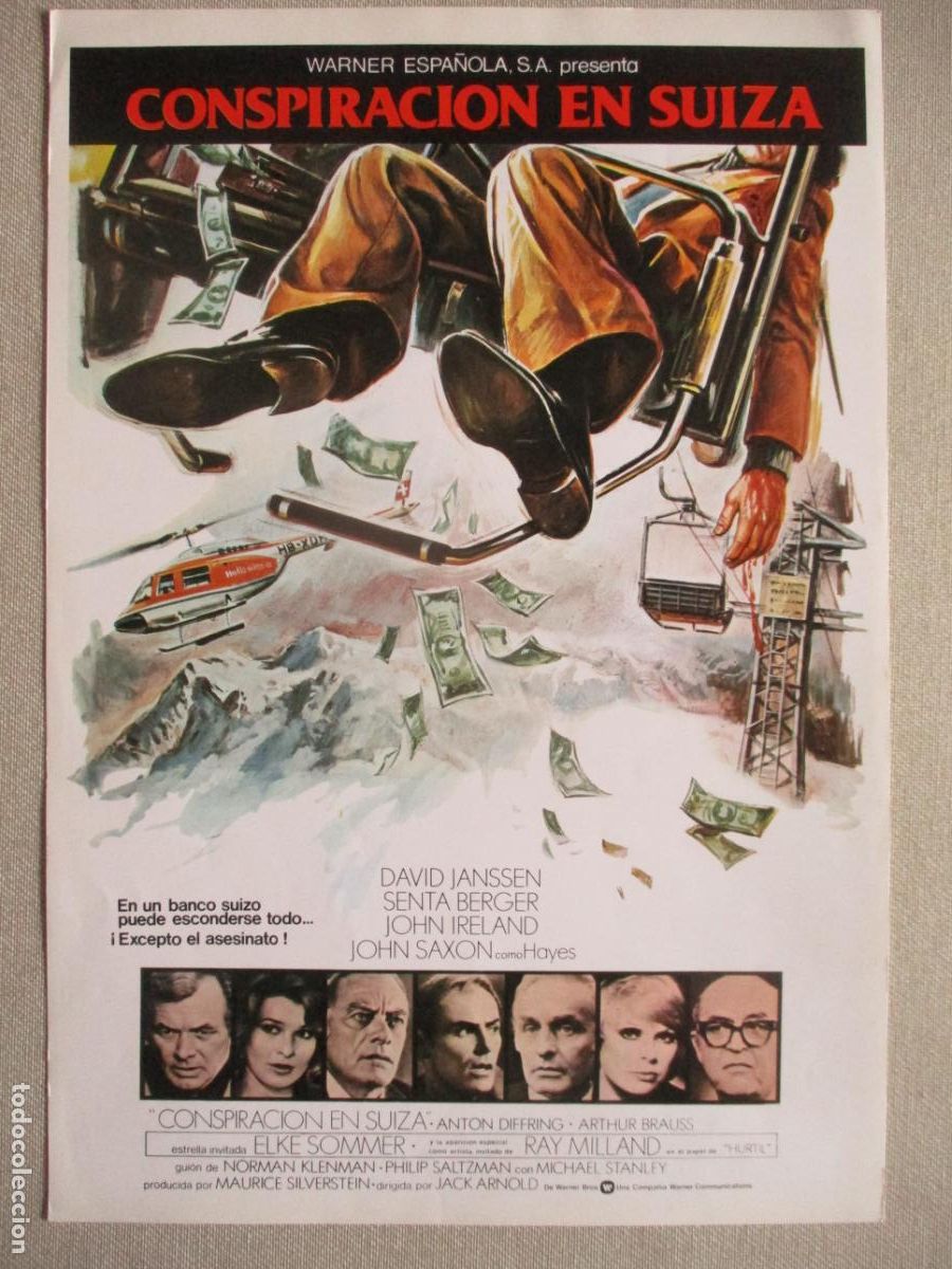 Cine: CONSPIRACION EN SUIZA. GUIA ORIGINAL ESTRENO. PEDIDO MINIMO EN GUIAS 10 EUROS.