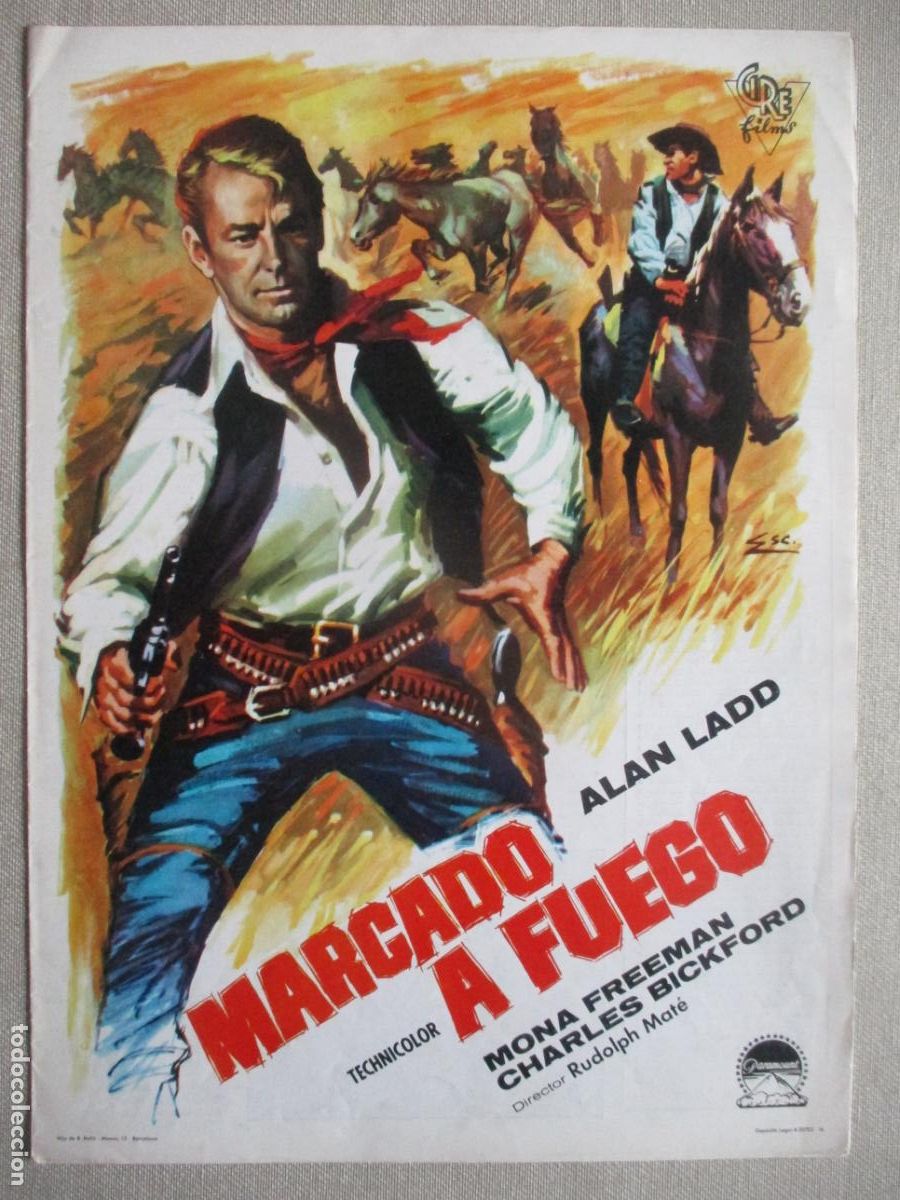 Cine: MARCADO A FUEGO. GUIA ORIGINAL RE-ESTRENO. PEDIDO MINIMO EN GUIAS 10 EUROS.