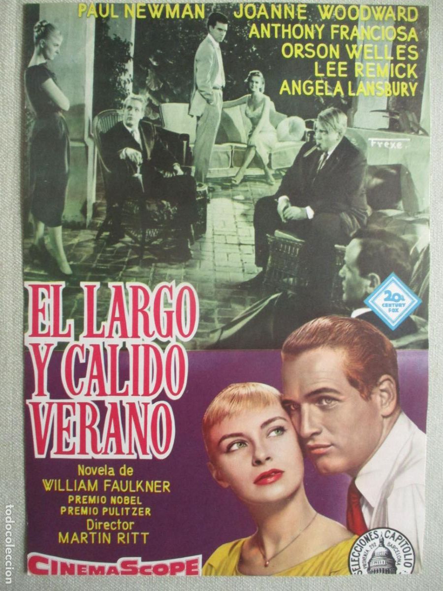 Cine: EL LARGO Y CALIDO VERANO. GUIA ORIGINAL ESTRENO. PEDIDO MINIMO EN GUIAS 10 EUROS.