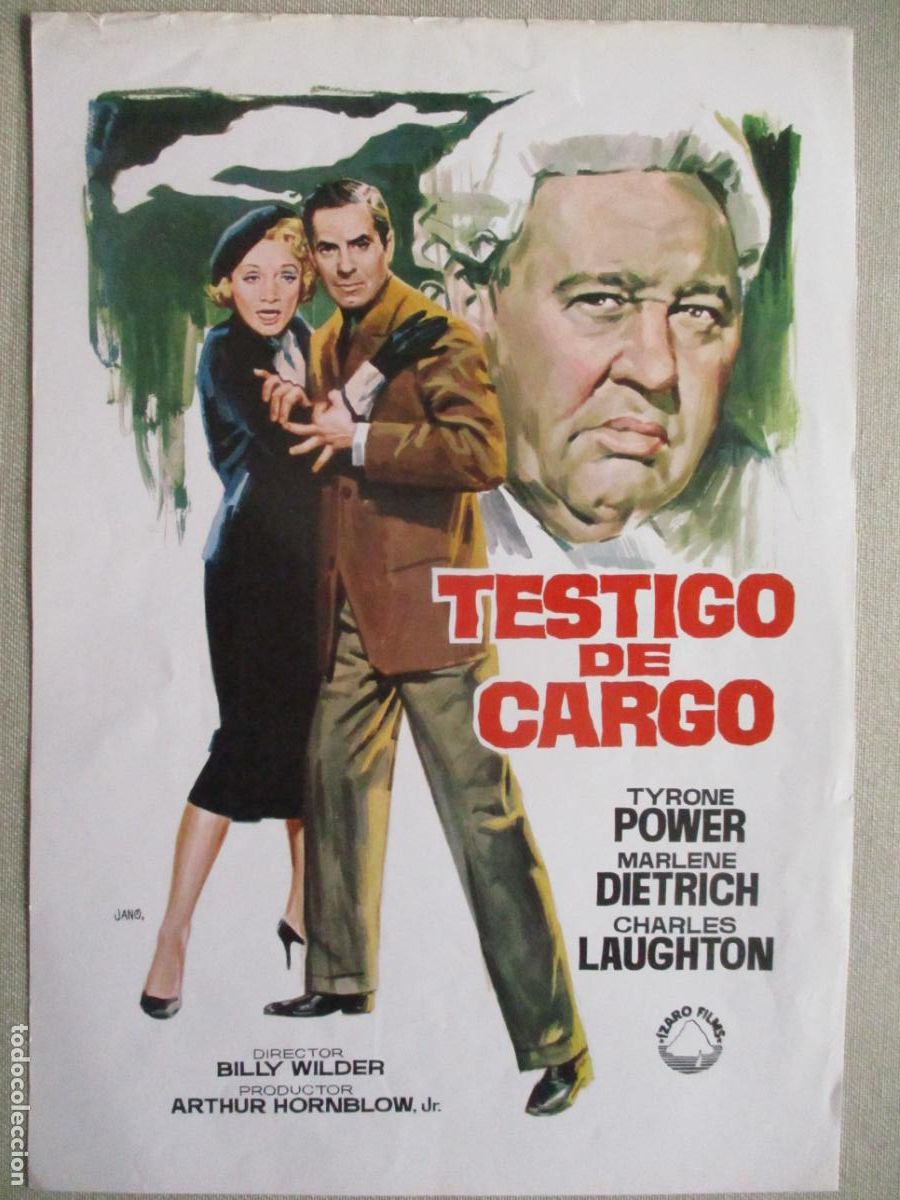 Cine: TESTIGO DE CARGO. GUIA ORIGINAL RE-ESTRENO. PEDIDO MINIMO EN GUIAS 10 EUROS.