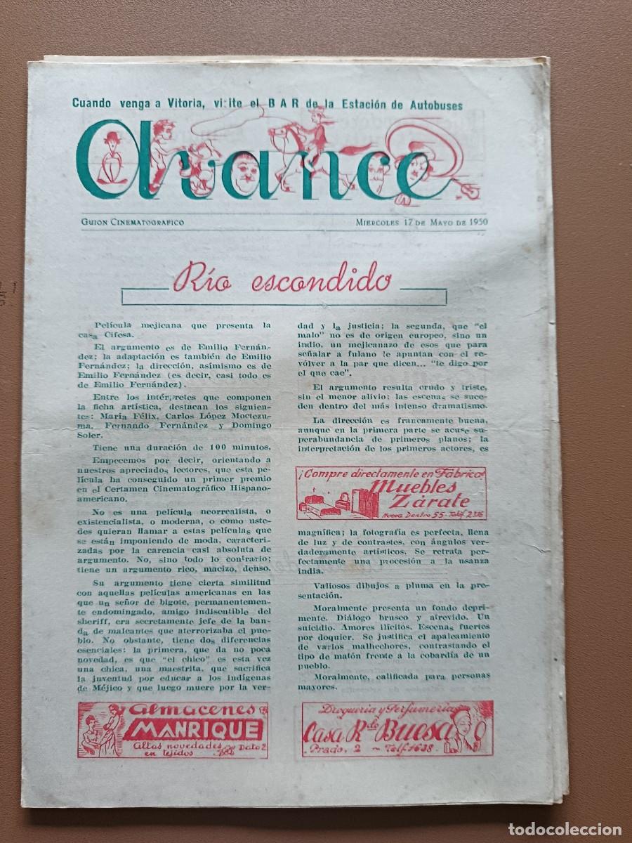Cinema: AVANCE- GUI&Oacute;N CINEMATOGR&Aacute;FICO DE VITORIA- 17-05-1950