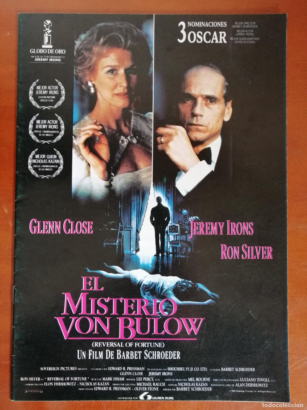 Cine: G3497 EL MISTERIO VON BULOW (REVERSAL OF FORTUNE)-LIBRO 12 PAGINAS