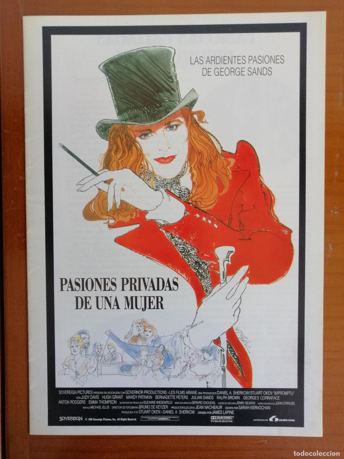 Cine: G8864 PASIONES PRIVADAS DE UNA MUJER-LIBRO 8 PAGINAS