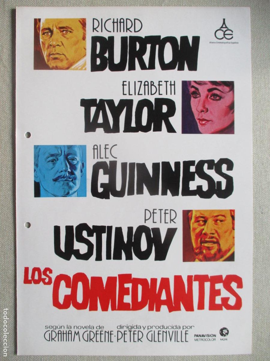 Cinema: LOS COMEDIANTES. GUIA ORIGINAL ESTRENO (AGUJEROS DE TALADRO). PEDIDO MINIMO EN GUIAS 10 EUROS.