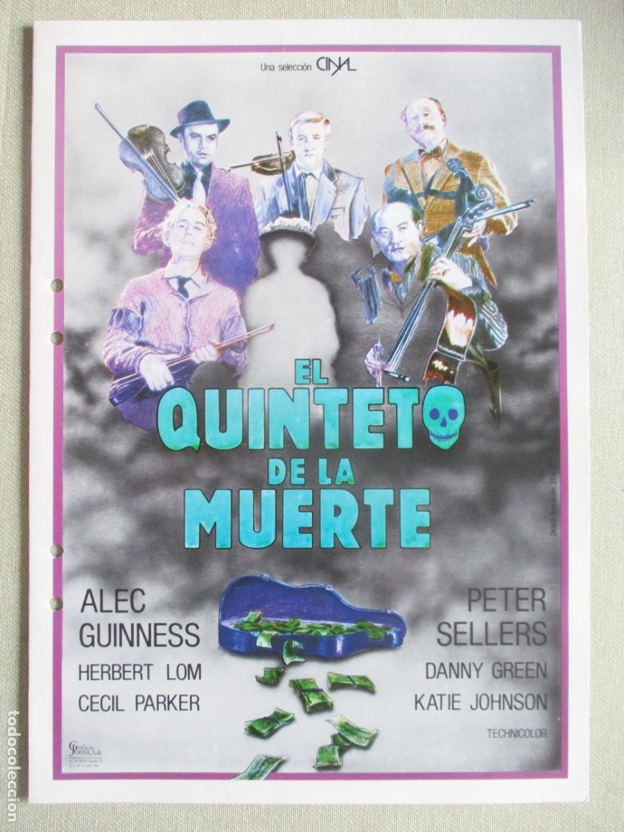 Kino: QUINTETO DE LA MUERTE. GUIA ORIGINAL ESTRENO (AGUJEROS DE TALADRO). PEDIDO MINIMO EN GUIAS 10 EUROS.